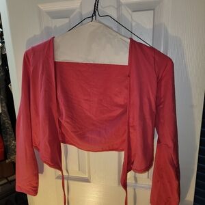 Pink tie-up crop top